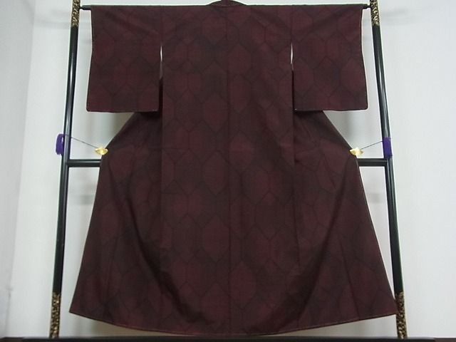 平和屋着物■上質な紬 亀甲文 逸品 ab2671