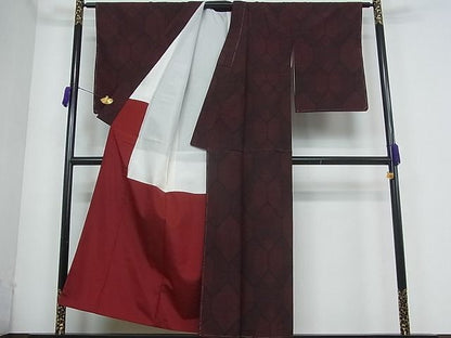 平和屋着物■上質な紬 亀甲文 逸品 ab2671