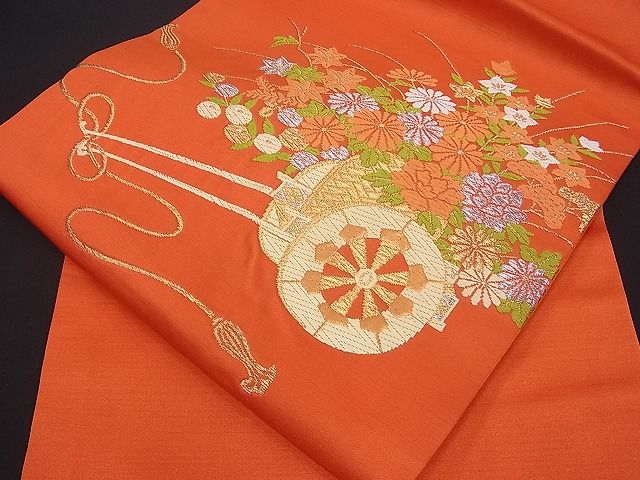 平和屋着物■九寸名古屋帯 花車文 金銀糸 逸品 ab2763