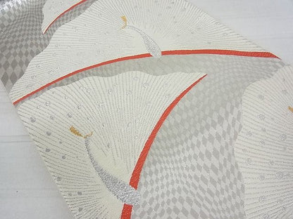 平和屋着物■六通柄袋帯 孔雀文 金銀糸 逸品 ab3119