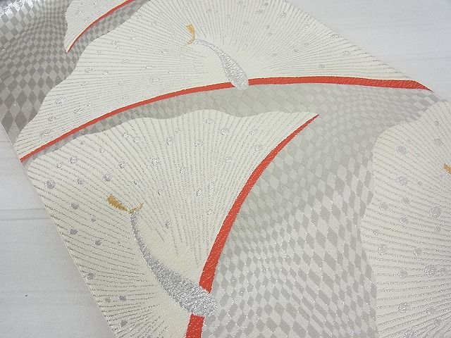 平和屋着物■六通柄袋帯 孔雀文 金銀糸 逸品 ab3119