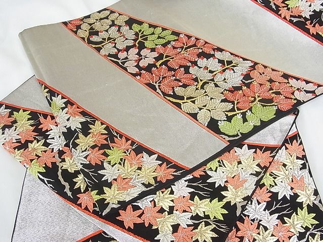 平和屋着物■六通柄袋帯 若松葉楓文 金銀糸 逸品 ab3152