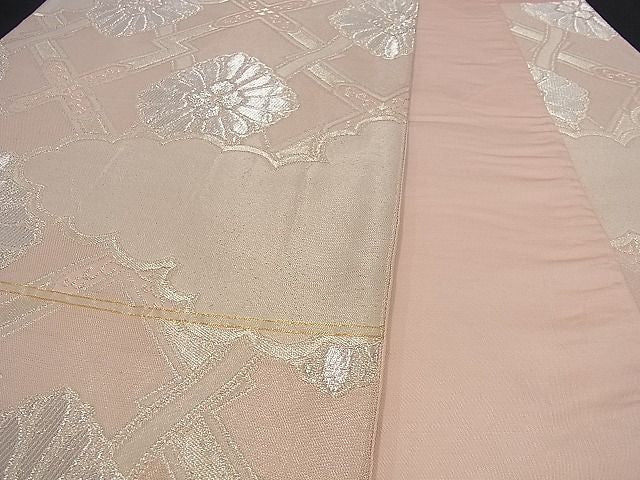 平和屋着物■六通柄袋帯 雲取り 松皮菱花文 銀糸 逸品 n-ac0062