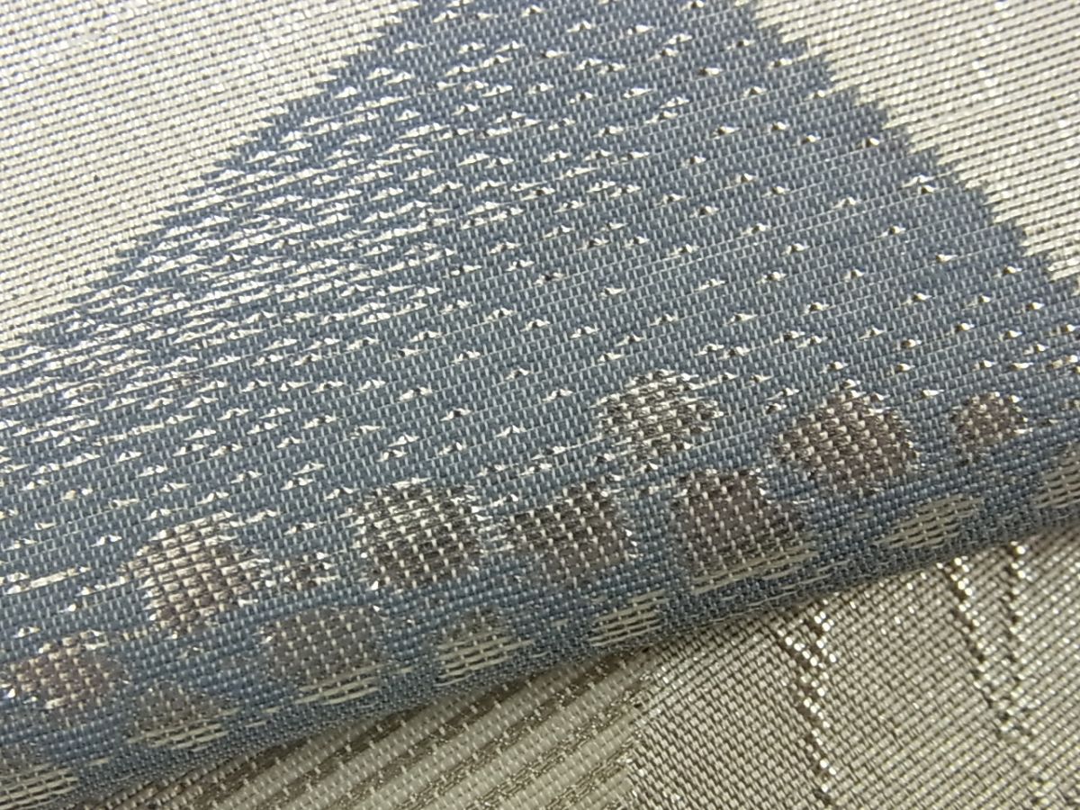 平和屋着物■六通柄袋帯 色紙重ね流水花文 銀糸 逸品 n-ac0084