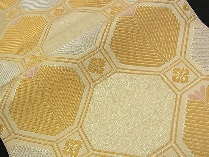 平和屋着物■六通柄袋帯 唐織 蜀江松葉文 松園 金銀糸 逸品 n-am0214