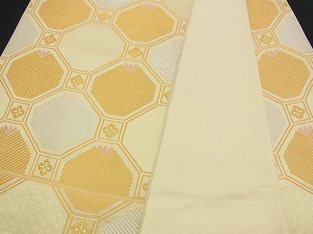平和屋着物■六通柄袋帯 唐織 蜀江松葉文 松園 金銀糸 逸品 n-am0214