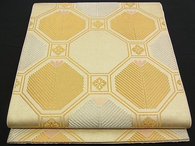 平和屋着物■六通柄袋帯 唐織 蜀江松葉文 松園 金銀糸 逸品 n-am0214