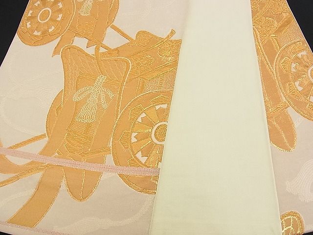 平和屋着物■六通柄袋帯 御所車文 金糸 逸品 n-am0246