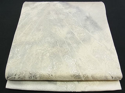 平和屋着物■六通柄袋帯 樹林文 銀糸 逸品 n-am0267
