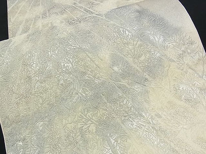 平和屋着物■六通柄袋帯 樹林文 銀糸 逸品 n-am0267