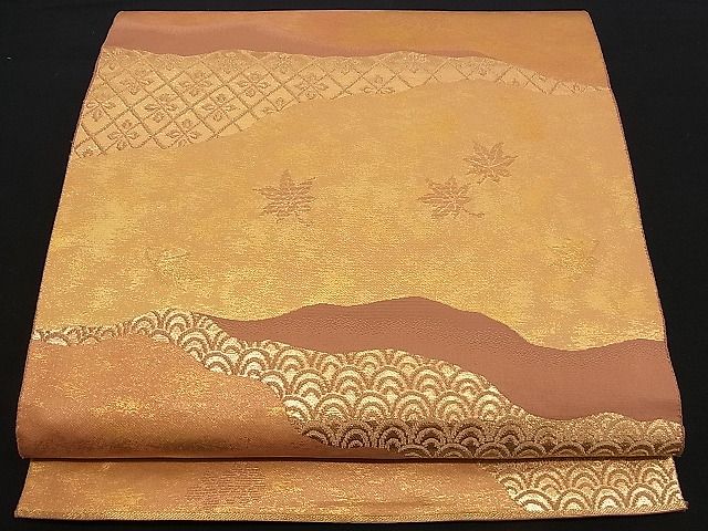 平和屋着物■六通柄袋帯 道長吉祥文 金糸 逸品 n-am0288