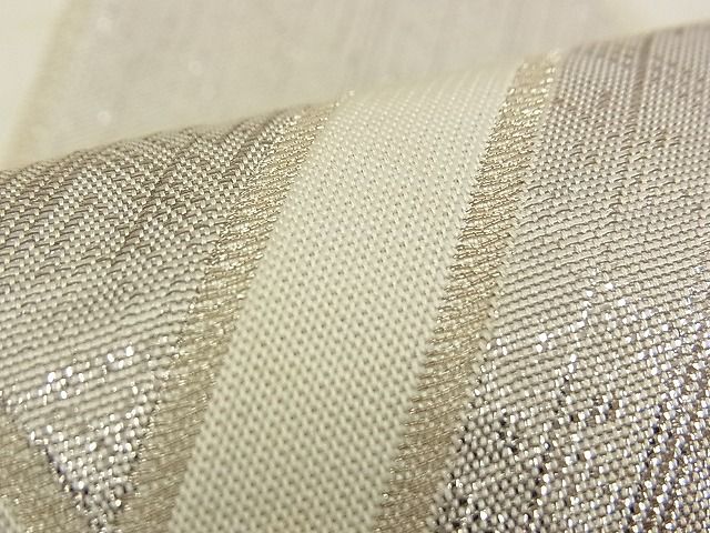 平和屋着物■六通柄袋帯 唐織 鳳凰菱吉祥文 銀糸 逸品 n-am0305