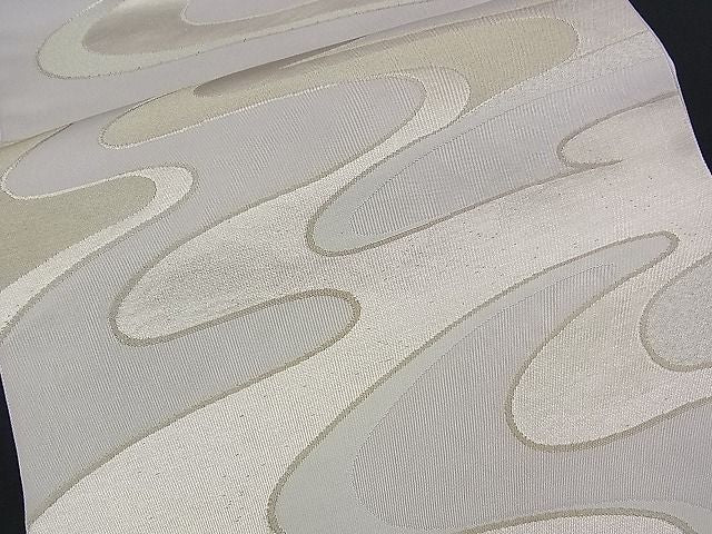 平和屋着物■六通柄袋帯 流水文 銀糸 逸品 n-am0361