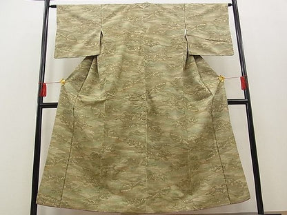 平和屋着物■上質な紬　風景文　逸品　n-am0393