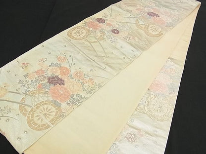 平和屋着物■六通柄袋帯 唐織 花車文 金銀糸 逸品 n-am0839