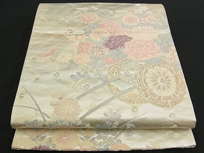 平和屋着物■六通柄袋帯 唐織 花車文 金銀糸 逸品 n-am0839