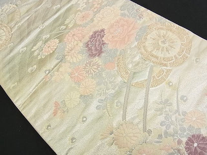 平和屋着物■六通柄袋帯 唐織 花車文 金銀糸 逸品 n-am0839