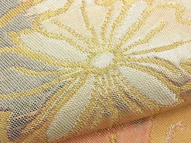 平和屋着物■六通柄袋帯 更紗孔雀花文 金銀糸 逸品 n-am0844