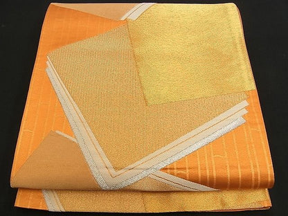 平和屋着物■六通柄袋帯 唐織 色紙重ね 金銀糸 逸品 n-am0848