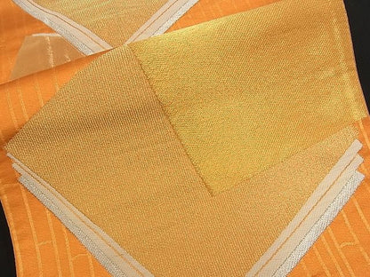 平和屋着物■六通柄袋帯 唐織 色紙重ね 金銀糸 逸品 n-am0848