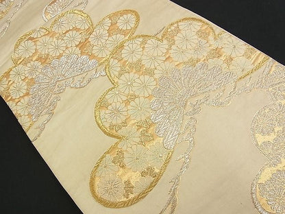 平和屋着物■六通柄袋帯 唐織 菊松文 金銀糸 逸品 n-am0849