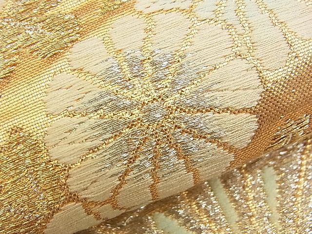 平和屋着物■六通柄袋帯 唐織 菊松文 金銀糸 逸品 n-am0849