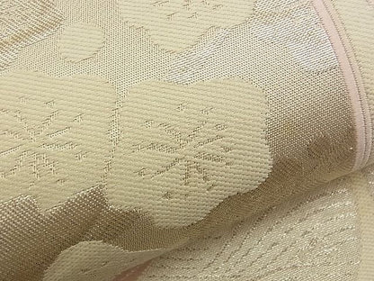 平和屋着物■六通柄袋帯 唐織 色紙吉祥花文 銀糸 逸品 n-am0873