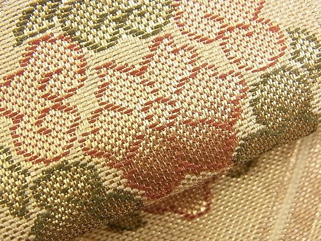 平和屋着物■六通柄袋帯 花菱亀甲文 金糸 逸品 n-am0878