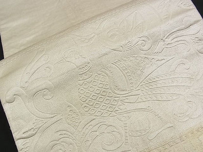 平和屋着物■六通太鼓柄袋帯 ふくれ織 唐箔おり 金銀糸 逸品 n-am0881