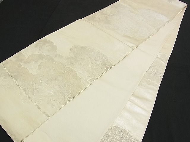 平和屋着物■六通柄袋帯 錦彩つづれ 雲重ね 銀彩 逸品 n-am0888