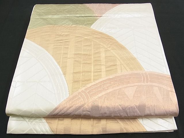 平和屋着物■六通柄京袋帯 ふくれ織 籬竹垣文 金銀糸 逸品 n-am0890