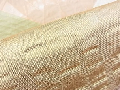 平和屋着物■六通柄京袋帯 ふくれ織 籬竹垣文 金銀糸 逸品 n-am0890