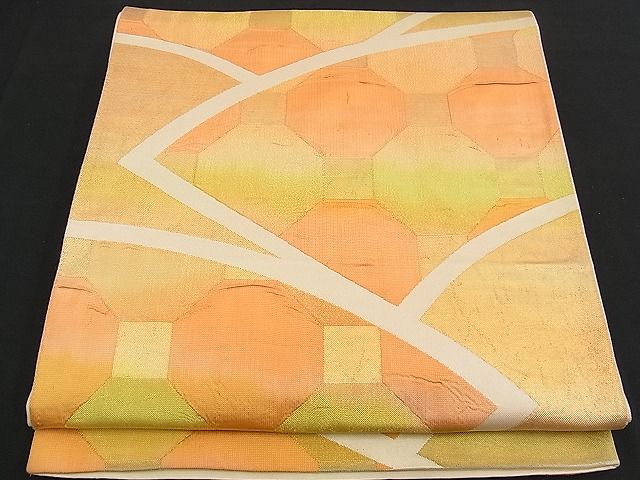 平和屋着物■西陣 六通柄袋帯 ふくれ織 地紙蜀江文 金糸 逸品 n-am0898