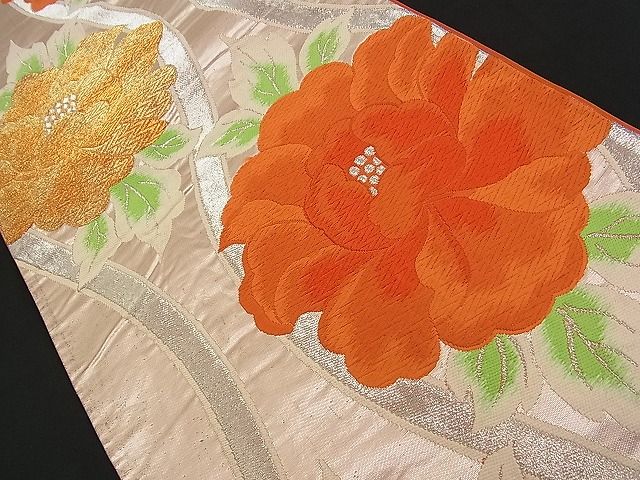 平和屋着物■六通柄袋帯 唐織 立涌牡丹文 金銀糸 逸品 n-am0903