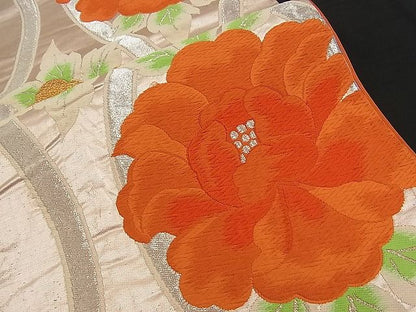 平和屋着物■六通柄袋帯 唐織 立涌牡丹文 金銀糸 逸品 n-am0903