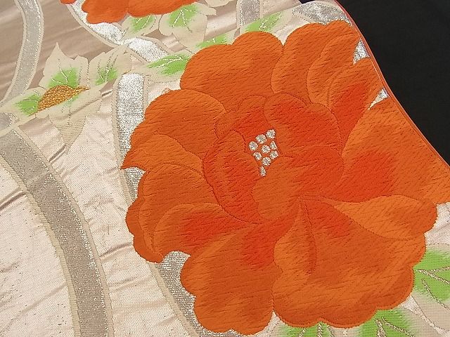 平和屋着物■六通柄袋帯 唐織 立涌牡丹文 金銀糸 逸品 n-am0903