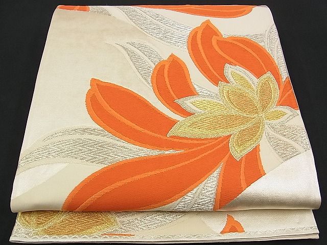 平和屋着物■六通柄袋帯 唐織 菊 金銀糸 逸品 n-am0906