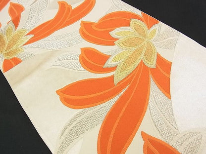 平和屋着物■六通柄袋帯 唐織 菊 金銀糸 逸品 n-am0906