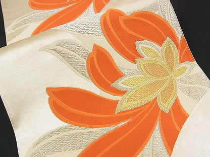 平和屋着物■六通柄袋帯 唐織 菊 金銀糸 逸品 n-am0906