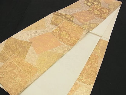 平和屋着物■六通柄袋帯 名物裂色紙散らし 金糸 逸品 n-am0909