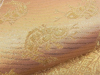平和屋着物■六通柄袋帯 名物裂色紙散らし 金糸 逸品 n-am0909