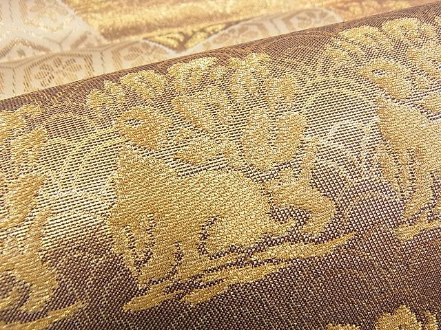 平和屋着物■六通柄袋帯 名物裂色紙散らし 金糸 逸品 n-am0909