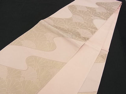 平和屋着物■六通柄 本袋帯 流水菊青海波 金糸 逸品 n-am0916