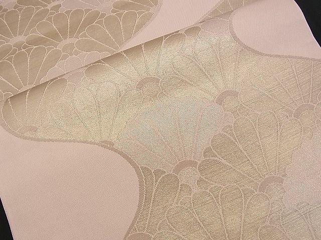平和屋着物■六通柄 本袋帯 流水菊青海波 金糸 逸品 n-am0916