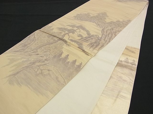 平和屋着物■六通柄袋帯 手描き 浜松文 金糸 逸品 n-am0941