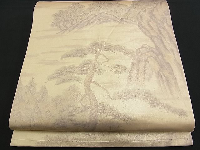 平和屋着物■六通柄袋帯 手描き 浜松文 金糸 逸品 n-am0941