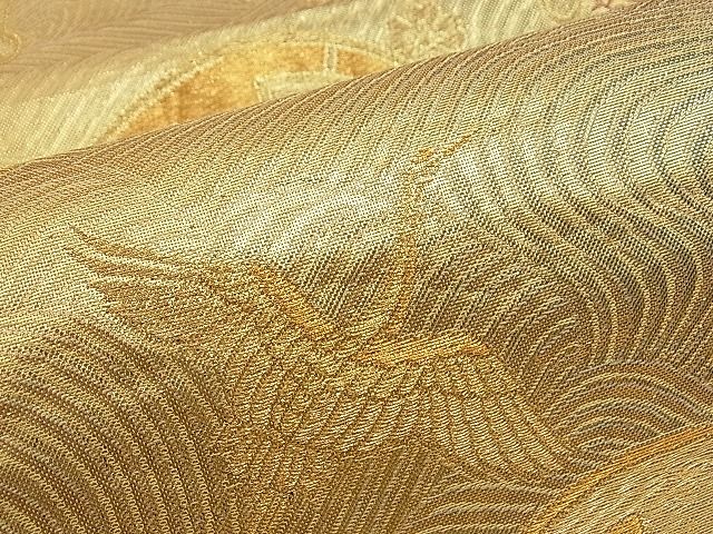平和屋着物■六通柄袋帯 立波片輪車吉祥文 金糸 逸品 n-am0949