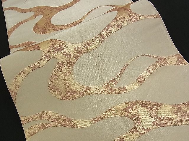 平和屋着物■六通柄袋帯 流水文 金銀糸 逸品 n-am0951