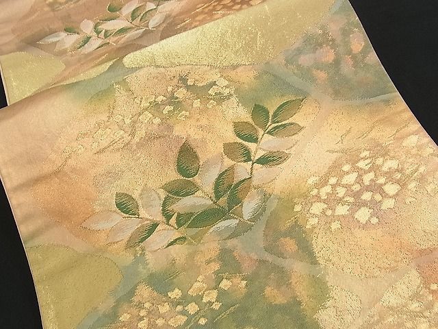 平和屋着物■六通柄袋帯 切嵌こぼれ松葉文 金糸 逸品 n-am0954