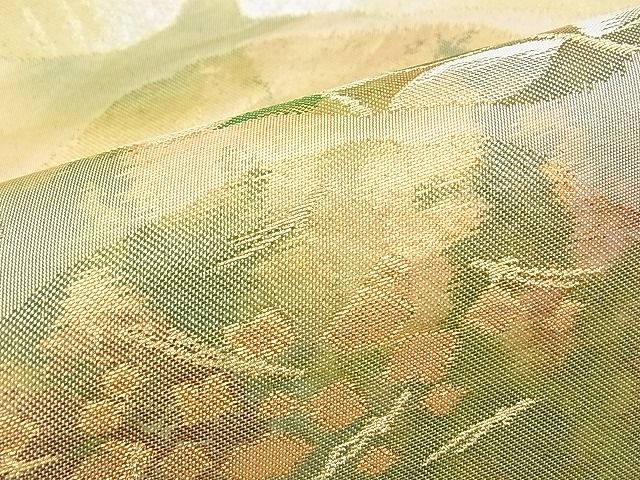 平和屋着物■六通柄袋帯 切嵌こぼれ松葉文 金糸 逸品 n-am0954